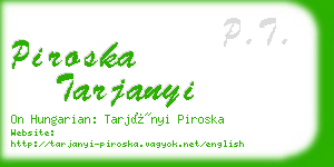 piroska tarjanyi business card